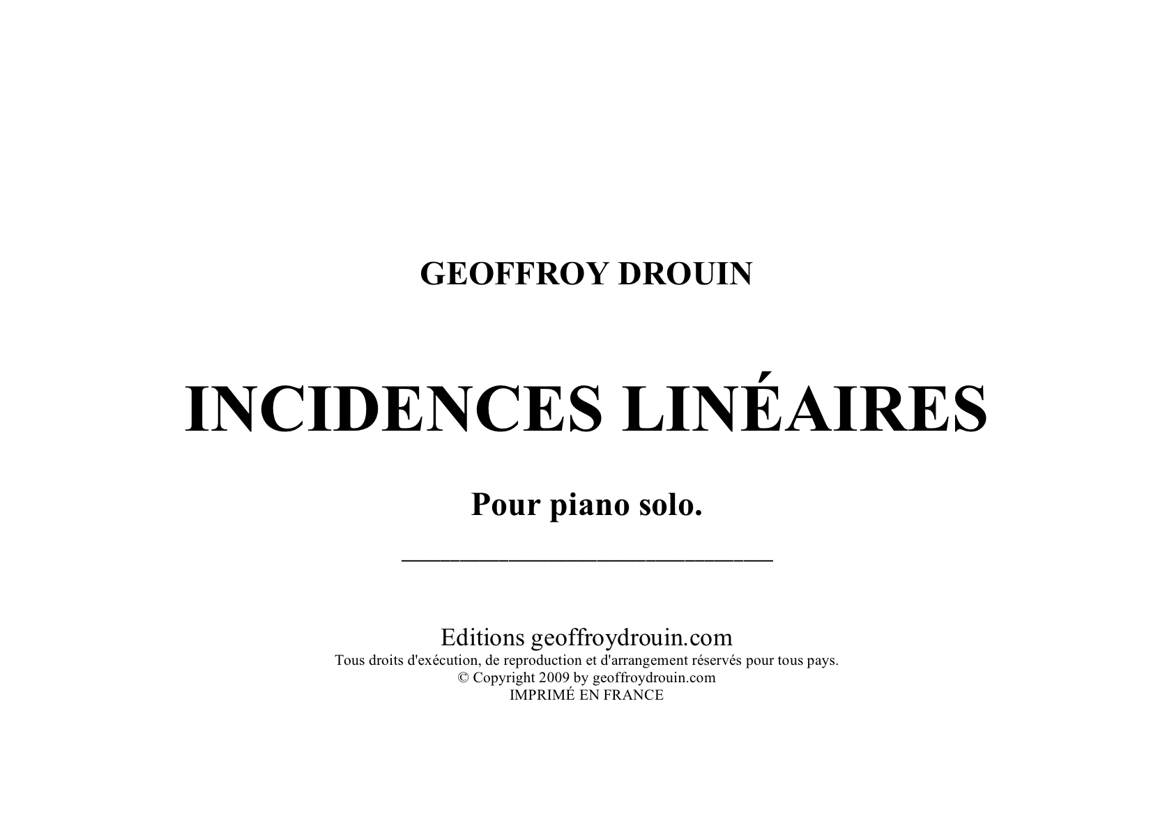 Incidences linéaires