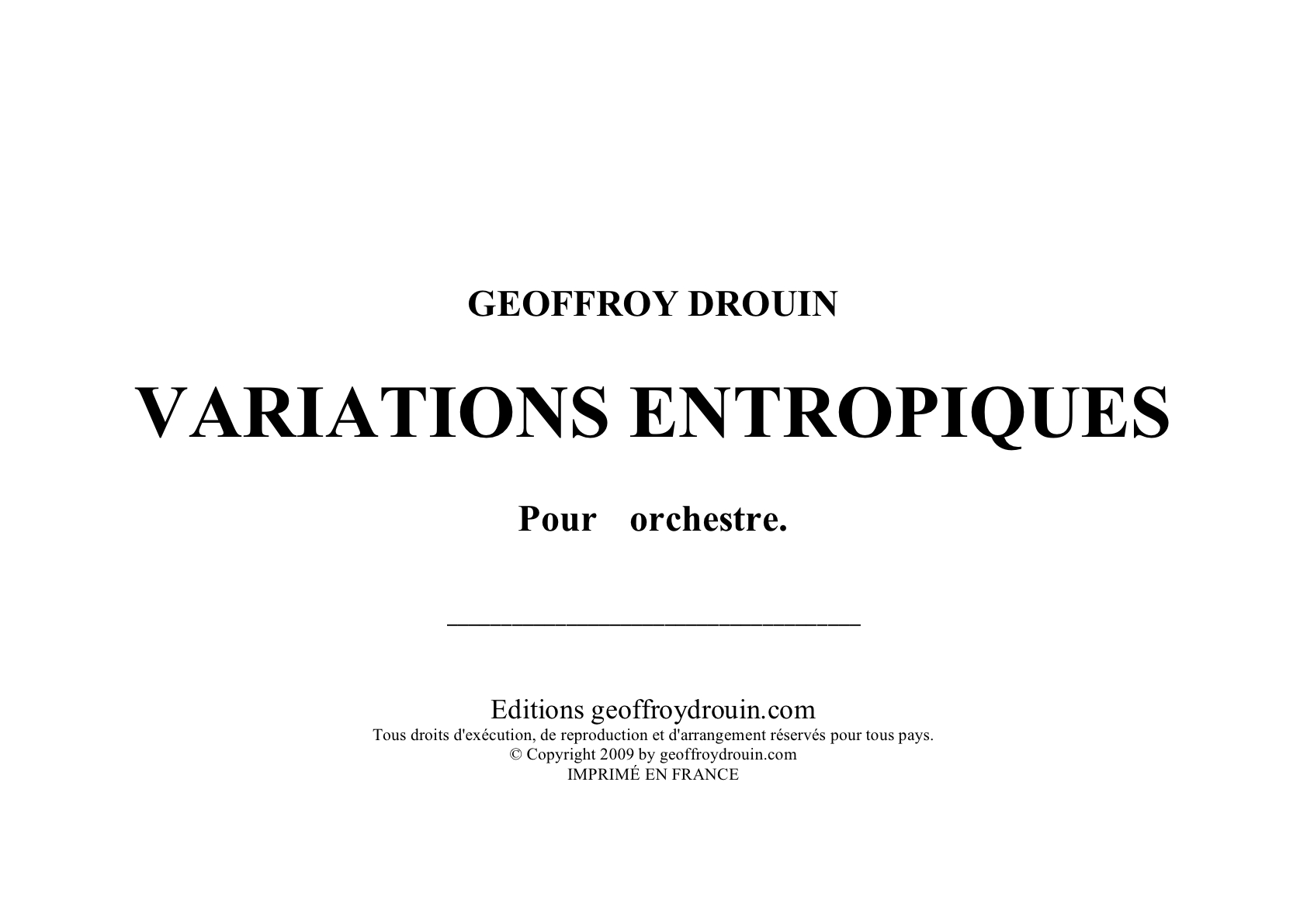 Variations entropiques